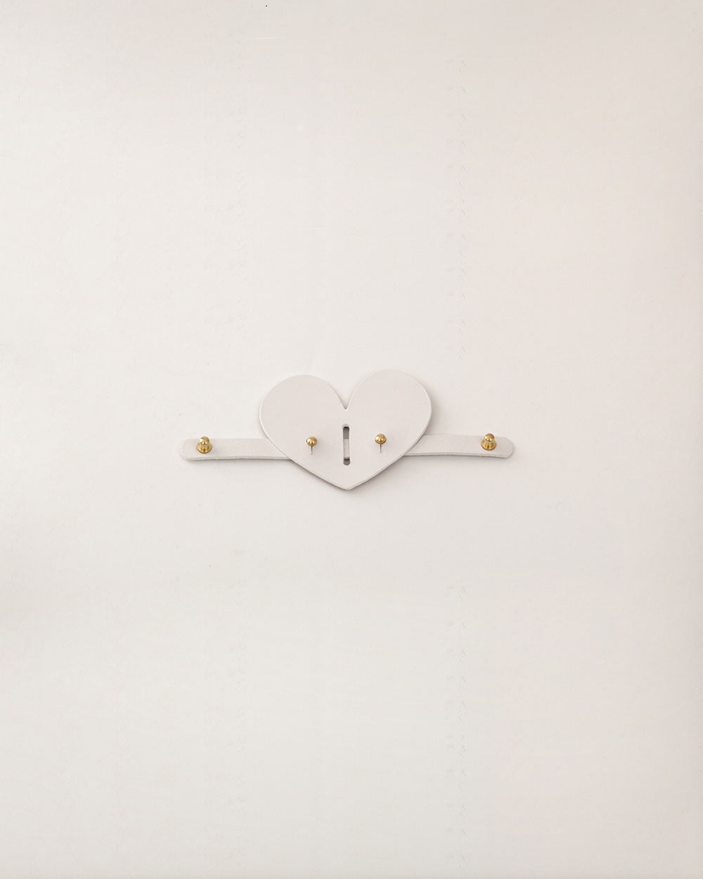 Heart dog collar or harness white leather INDÓMITO