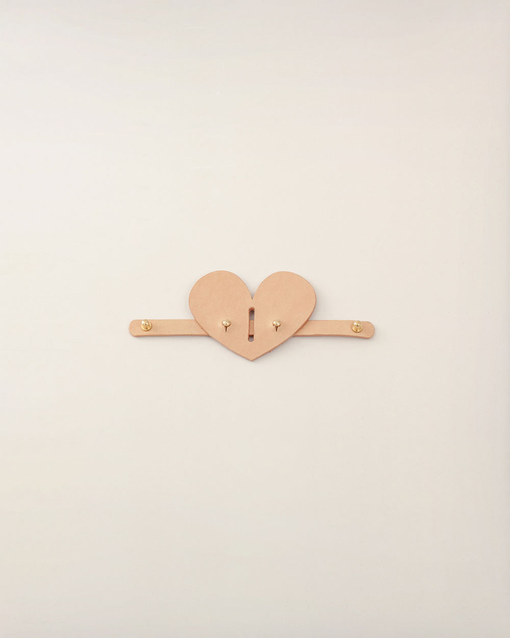 Heart dog collar or harness nude leather INDÓMITO