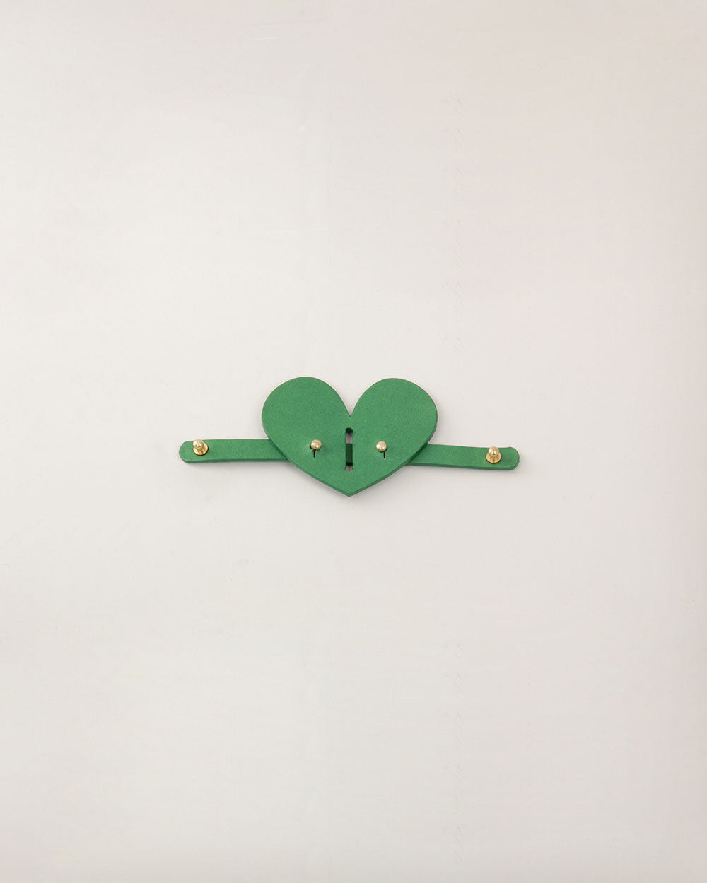 Heart dog collar or harness green leather INDÓMITO
