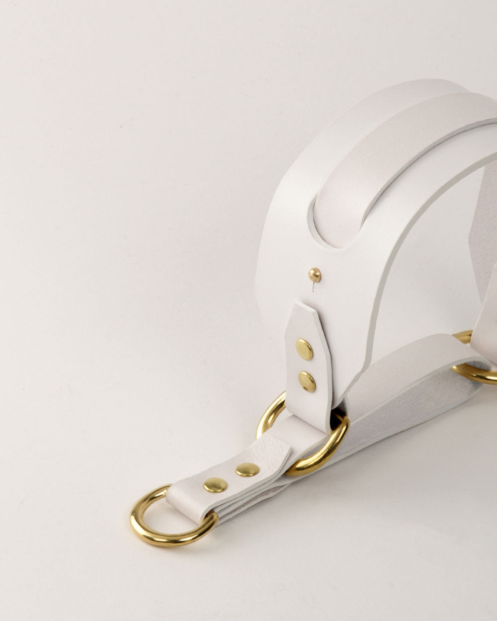 Greyhound collar · white leather · INDÓMITO