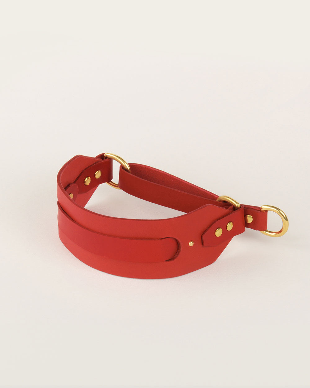 Greyhound collar · red leather · INDÓMITO
