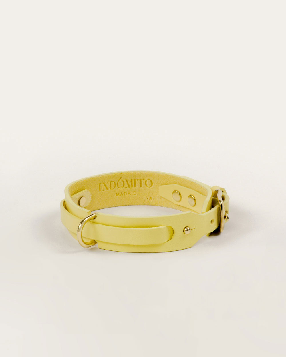 Dog collar · yellow leather · INDÓMITO