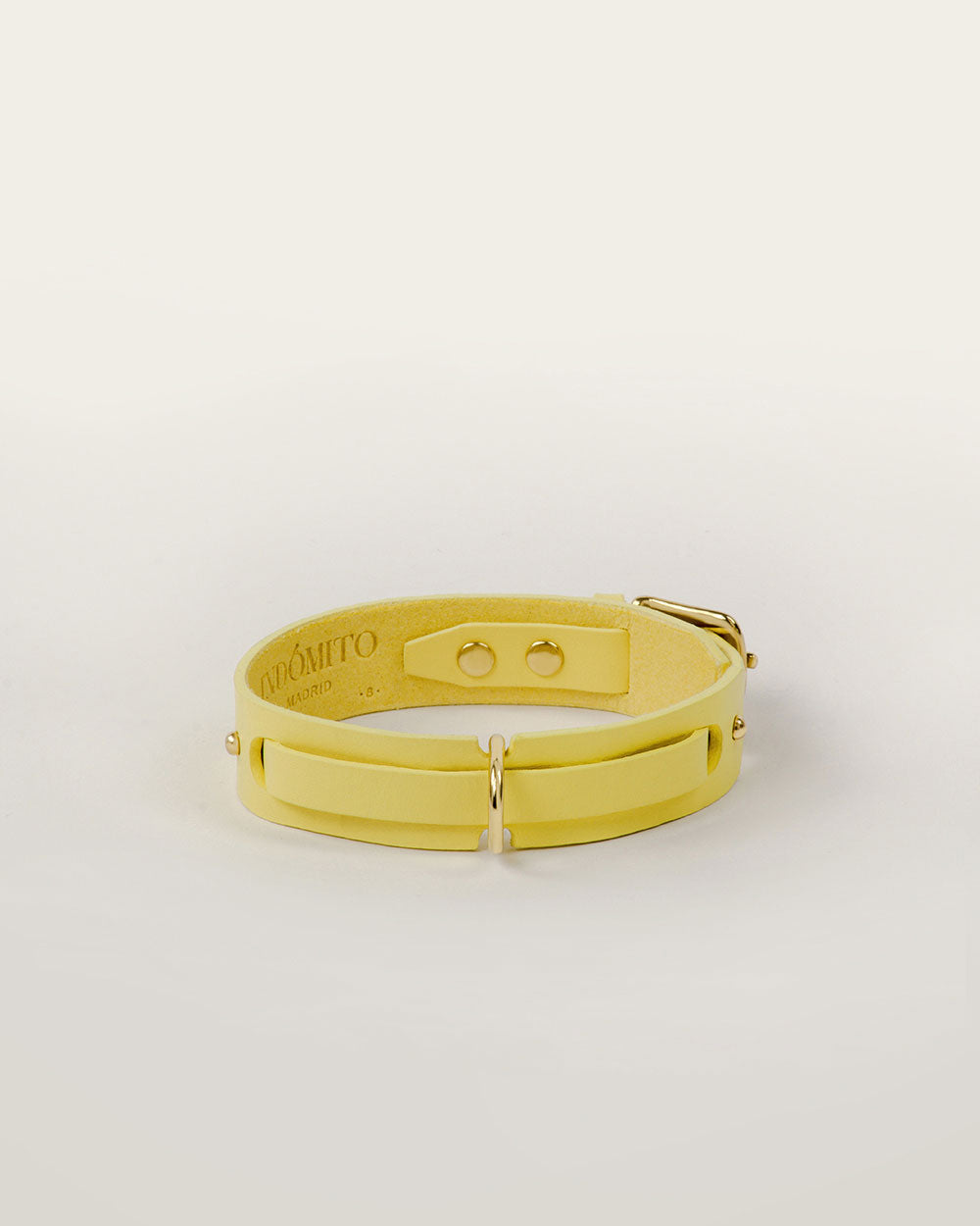 Dog collar · yellow leather · INDÓMITO