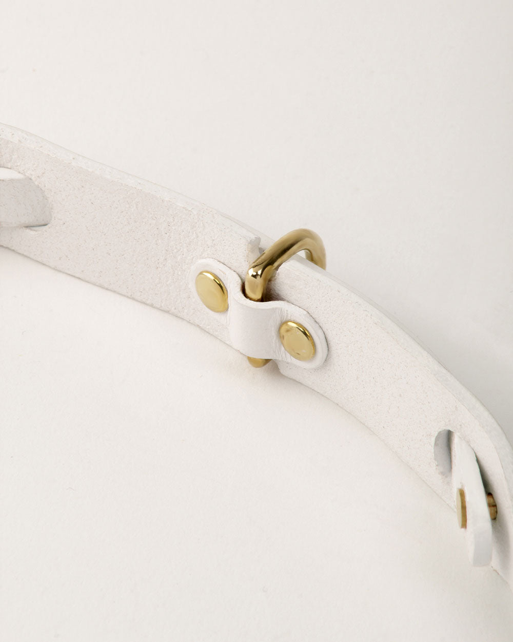 Dog collar · white leather · INDÓMITO