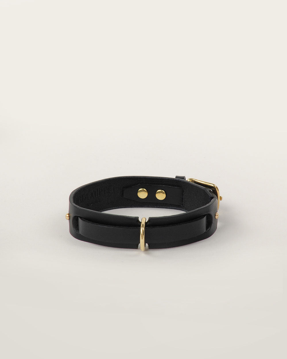 Dog collar · black leather · INDÓMITO
