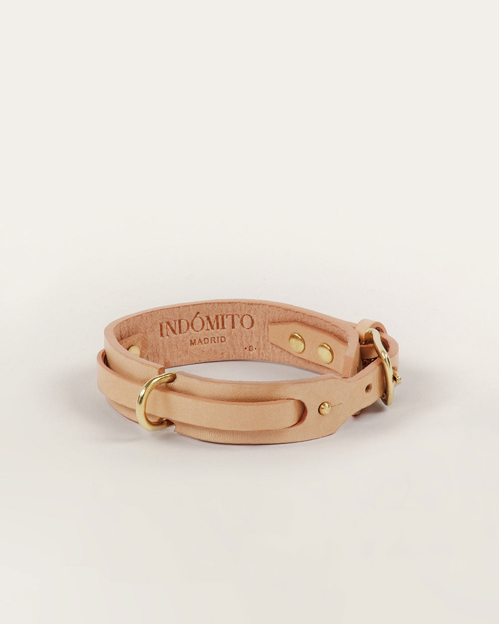 Dog collar · nude leather · INDÓMITO