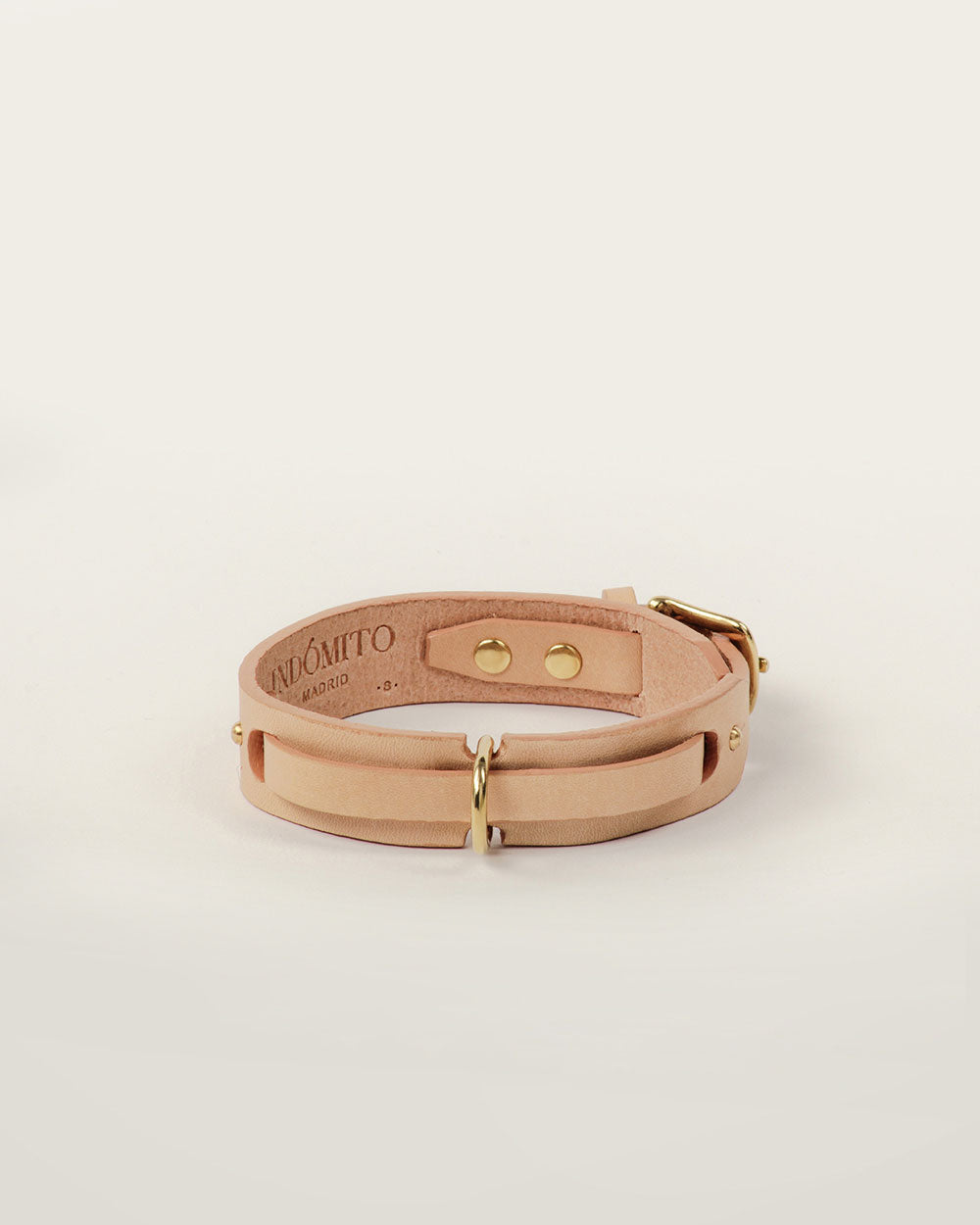 Dog collar · nude leather · INDÓMITO