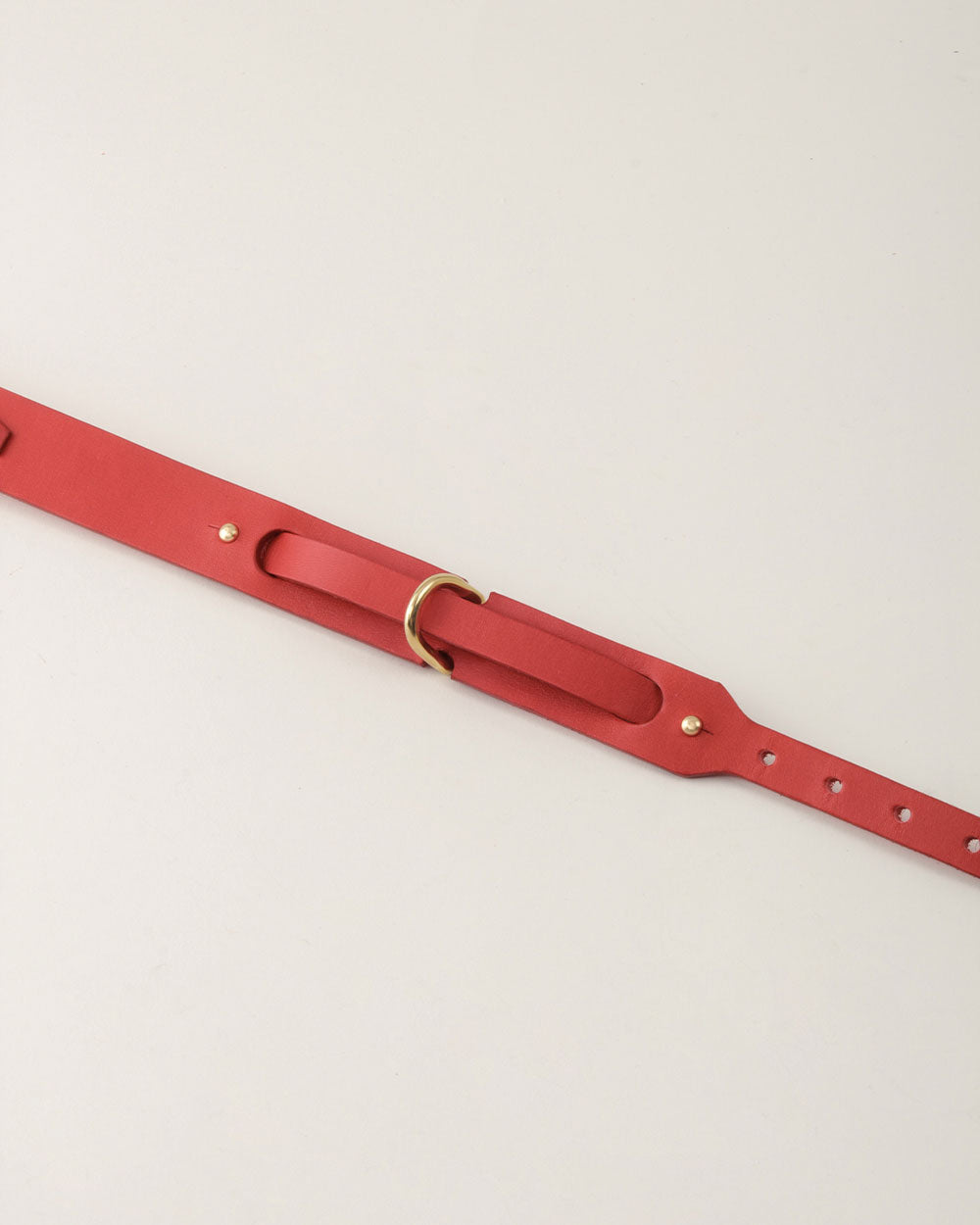 Dog collar · red leather · INDÓMITO