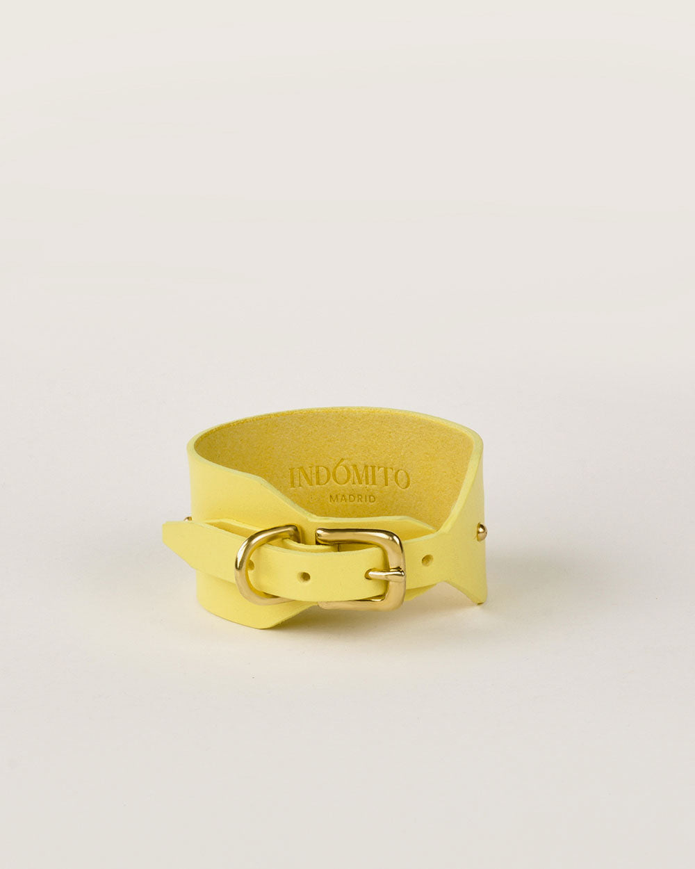 Italian greyhound collar · Whippet · yellow leather · INDÓMITO