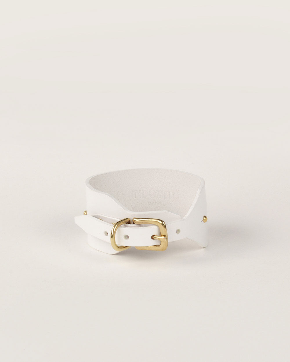 Italian greyhound collar · Whippet · white leather · INDÓMITO