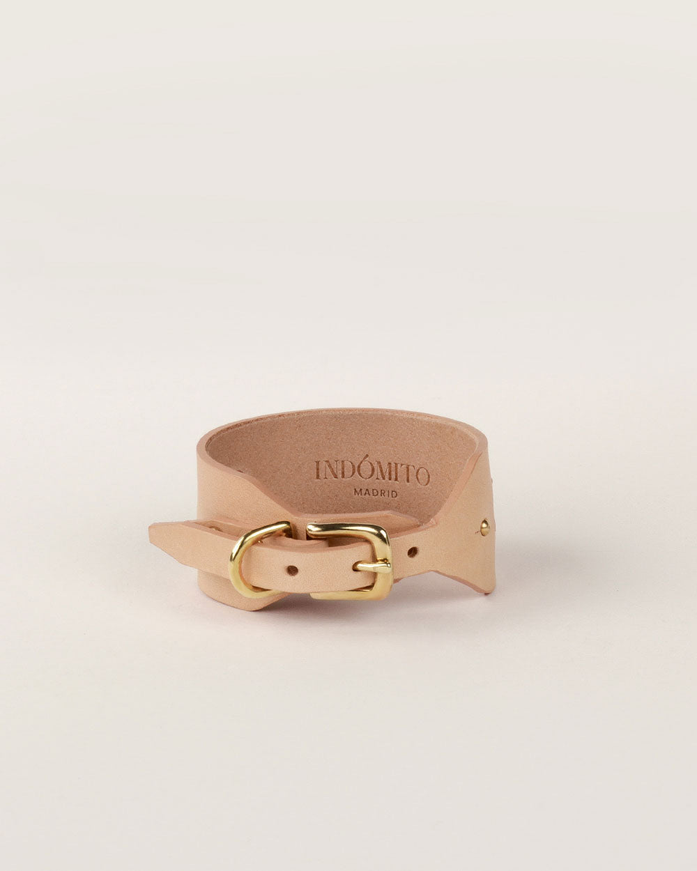 Italian greyhound collar · Whippet · nude leather · INDÓMITO