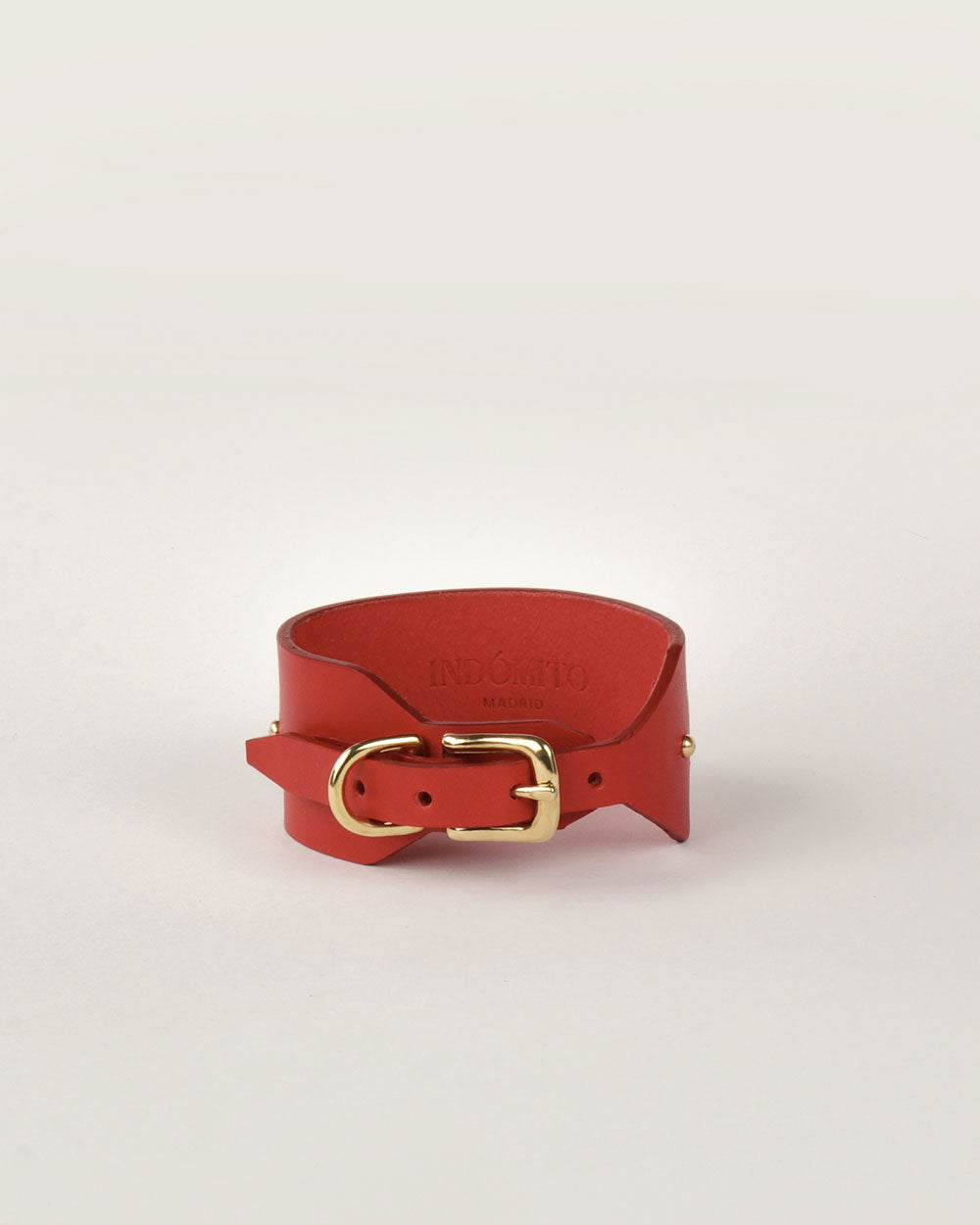 Italian greyhound collar · Whippet · red leather · INDÓMITO