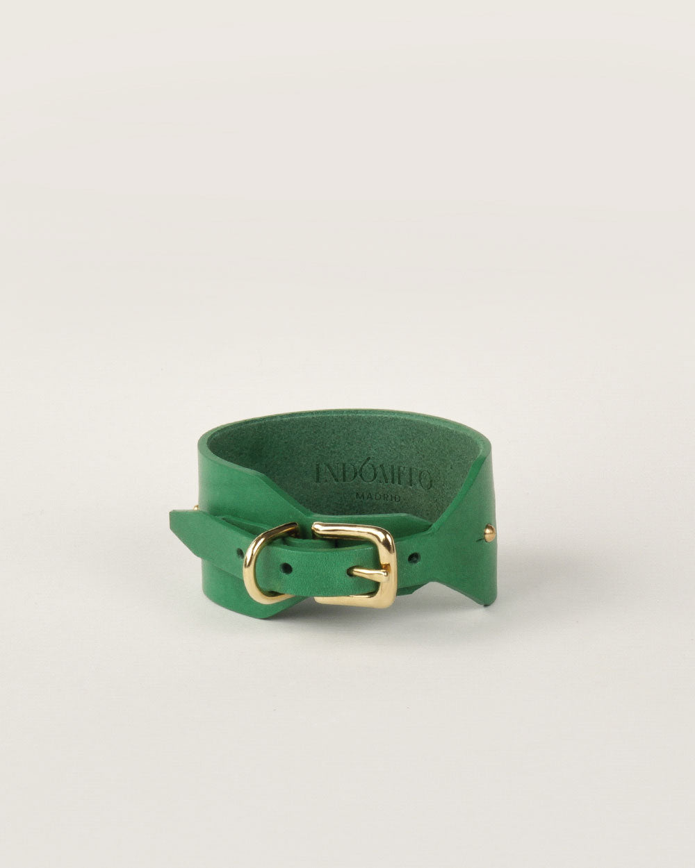 Italian greyhound collar · Whippet · green leather · INDÓMITO