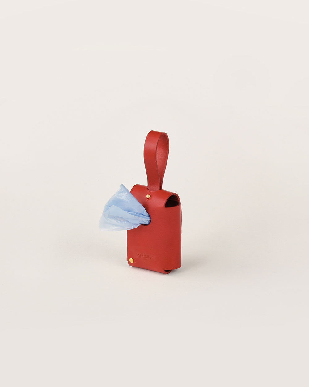 Bag holder · leather Poop Bag Dispenser · red · INDÓMITO