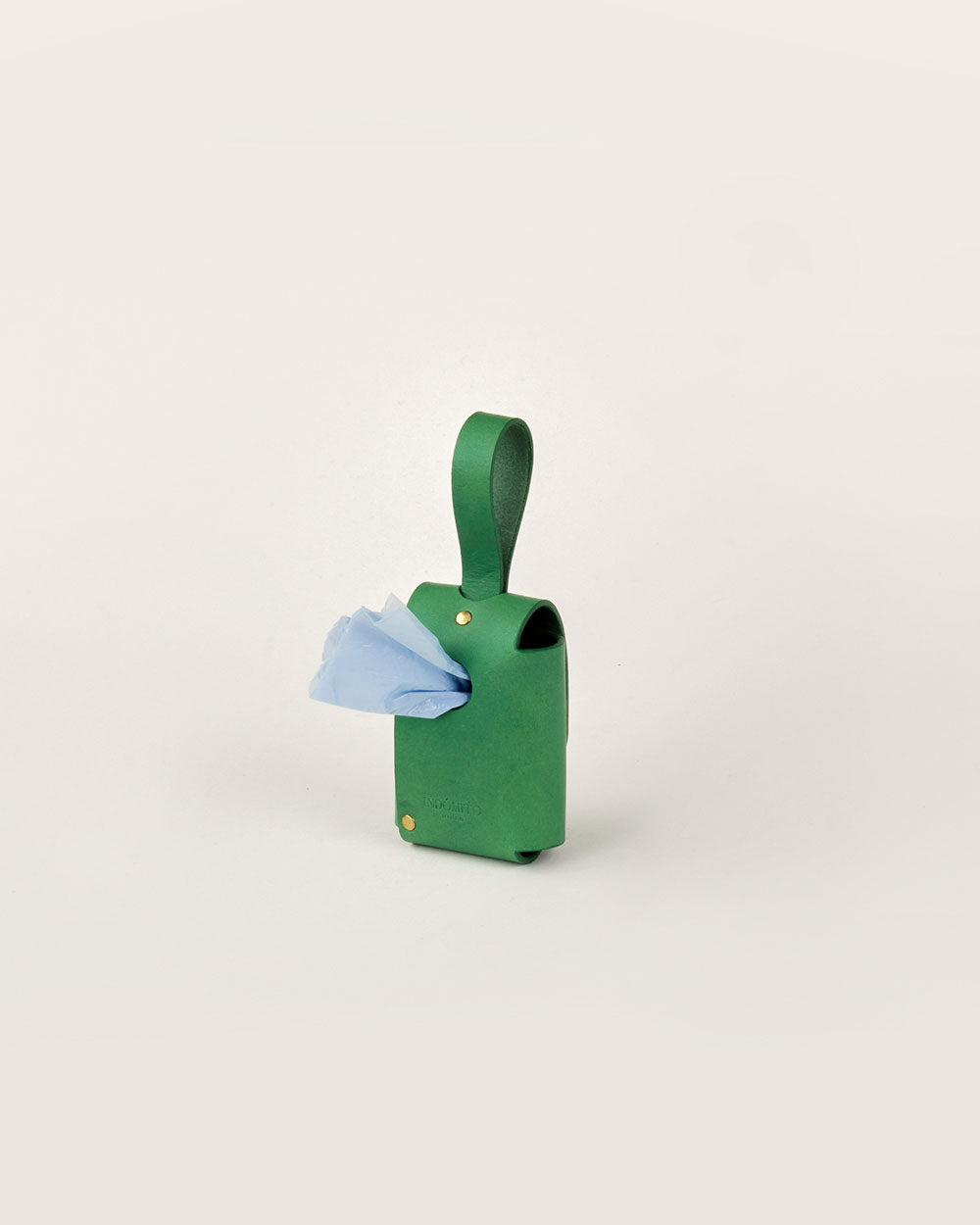 Bag holder · leather Poop Bag Dispenser · green · INDÓMITO