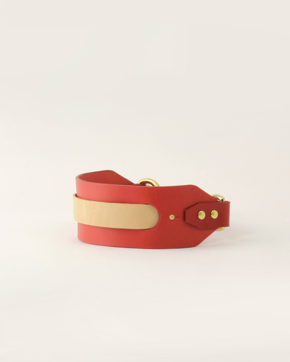 Strip · greyhound dog collar · nude leather · INDÓMITO