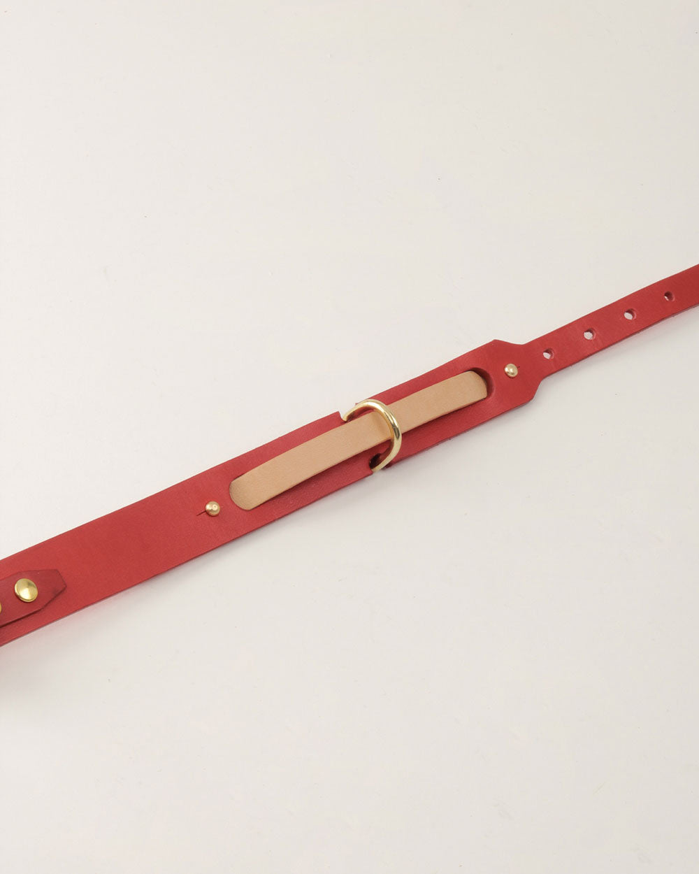 Strip · greyhound dog collar · nude leather · INDÓMITO