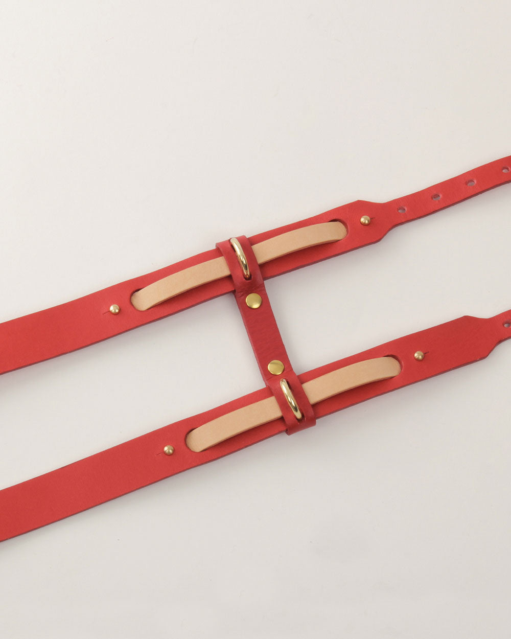 Strips · Dog harness · nude leather · INDÓMITO