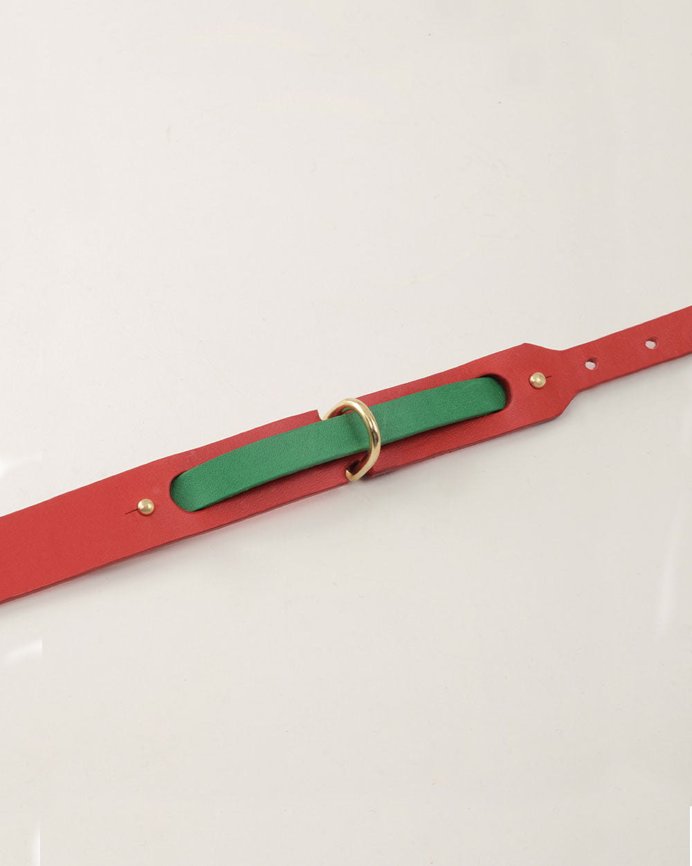 Strip greyhound dog collar green leather INDÓMITO